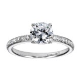 14k White Gold 0.25ct Diamond Gabriel & Co Straight Semi Mount Engagement Ring photo