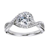 14k White Gold 0.24ct Diamond Gabriel & Co Criss Cross Semi Mount Engagement Ring photo