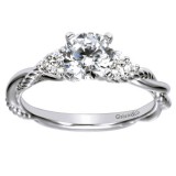 14k White Gold 0.13ct Diamond Gabriel & Co Criss Cross Semi Mount Engagement Ring photo