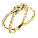 14k Yellow Gold Diamond Knot Fashion Ring photo