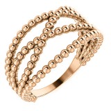 14k Rose Gold Beaded Fashion Ring photo