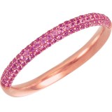 14k Rose Gold Pink Sapphire Stackable Ring photo