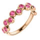 14k Rose Gold Pink Tourmalone Stackable Ring photo