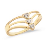 10K Yellow Gold Diamond Heart Ring photo