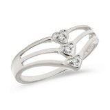10K White Gold Diamond Heart Ring photo
