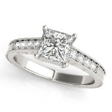 Overnight 18k White Gold Diamond Engagement Ring photo