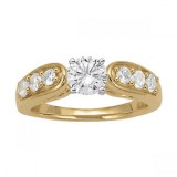 Overnight 18k Yellow Gold Diamond Engagement Ring photo