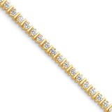 Quality Gold 14k  Yellow Gold & Diamond Tennis Bracelet photo