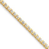 Quality Gold 14k  Yellow Gold & Diamond Tennis Bracelet photo