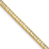 Quality Gold 14k Yellow Gold & Diamond Tennis Bracelet photo