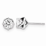 Quality Gold 14K White Gold & Diamond Post Earrings photo