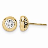 Quality Gold 14K Yellow Gold & Diamond Post Earrings photo