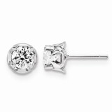 Quality Gold 14K White Gold & Diamond Post Earrings photo