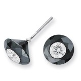 Quality Gold 14k White Gold 4.00ct. Black And White Diamonds Stud Earrings AAA Quality photo