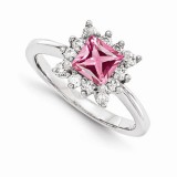 Quality Gold 14k White Gold & Diamond Semi-Mount Gemstone Ring photo