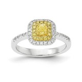 Quality Gold 14k Two-Tone Fancy Yellow Diamond Ring photo