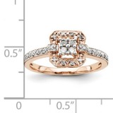 Quality Gold 14K Rose Gold Multi-Stone Diamond Engagement Ring photo 3