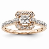 Quality Gold 14K Rose Gold Multi-Stone Diamond Engagement Ring photo