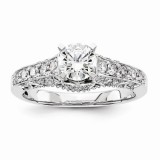 Quality Gold 14k White Gold Diamond Semi-Mount Engagement Ring photo