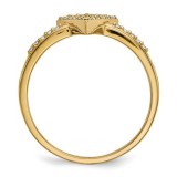 Quality Gold 14k Yellow Gold Diamond Triangle Ring photo 2