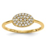 Quality Gold 14k Yellow Gold Diamond Cluster Oval Ring photo