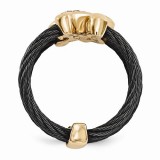 Quality Gold Edward Mirell Black Titanium & Bronze Cable White Sapphire Cable Flexible Ring photo 2
