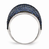 Quality Gold Sterling Silver White & Blue CZ Brilliant Embers Ring photo 2