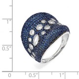 Quality Gold Sterling Silver White & Blue CZ Brilliant Embers Ring photo 3