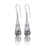 Imperial Pearl Sterling Silver Tahitian Pearl Lace Earrings photo