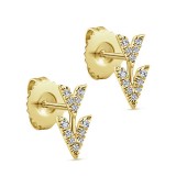 14k Yellow Gold Gabriel & Co. Diamond Stud Earrings photo 2