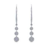 14k White Gold Gabriel & Co. Diamond Drop Earrings photo