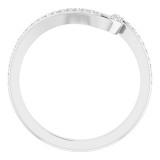 14K White 1/6 CTW Diamond Band for 4.4 mm Round & 5.2 mm Round Engagement Ring photo 2