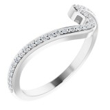 14K White 1/6 CTW Diamond Band for 4.4 mm Round & 5.2 mm Round Engagement Ring photo