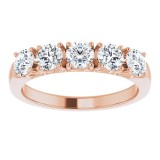 14K Rose 1 CTW Diamond Anniversary Band photo 3