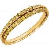 14K Yellow 1/3CTW Yellow Diamond Wedding Band photo