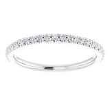 14K White 1/4 CTW Diamond Band for 8x6 mm Oval Ring photo 3
