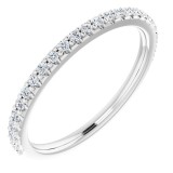 14K White 1/4 CTW Diamond Band for 8x6 mm Oval Ring photo