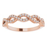 14K Rose 1/6 CTW French-Set Twist-Style Diamond Anniversary Band photo 3