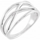 14K White 10.2 mm Criss-Cross Ring photo