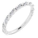 14K White 1/8 CTW Diamond Pavu00e9 Twisted Anniversary Band photo