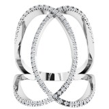 14K White 3/8 CTW Diamond Freeform Ring photo 3