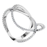 14K White 3/8 CTW Diamond Freeform Ring photo