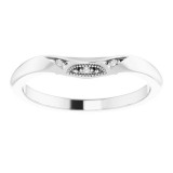 14K White .01 CTW Diamond Matching Band for Oval Ring photo 3