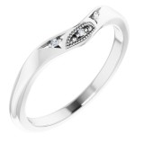 14K White .01 CTW Diamond Matching Band for Oval Ring photo